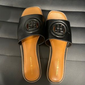 Leather slides